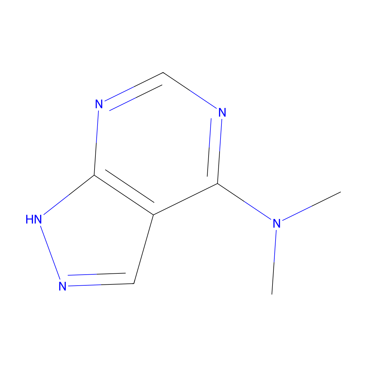 N,N-Dimethyl-1H-pyrazolo[3,4-d]pyrimidin-4-amine molecular structure, CAS 23002-57-5