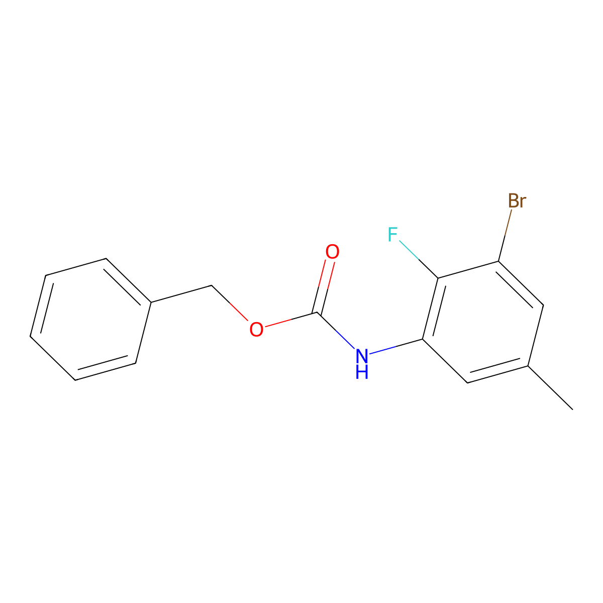 benzyl N-(3-bromo-2-fluoro-5-methylphenyl)carbamate molecular structure, CAS 2300263-50-5