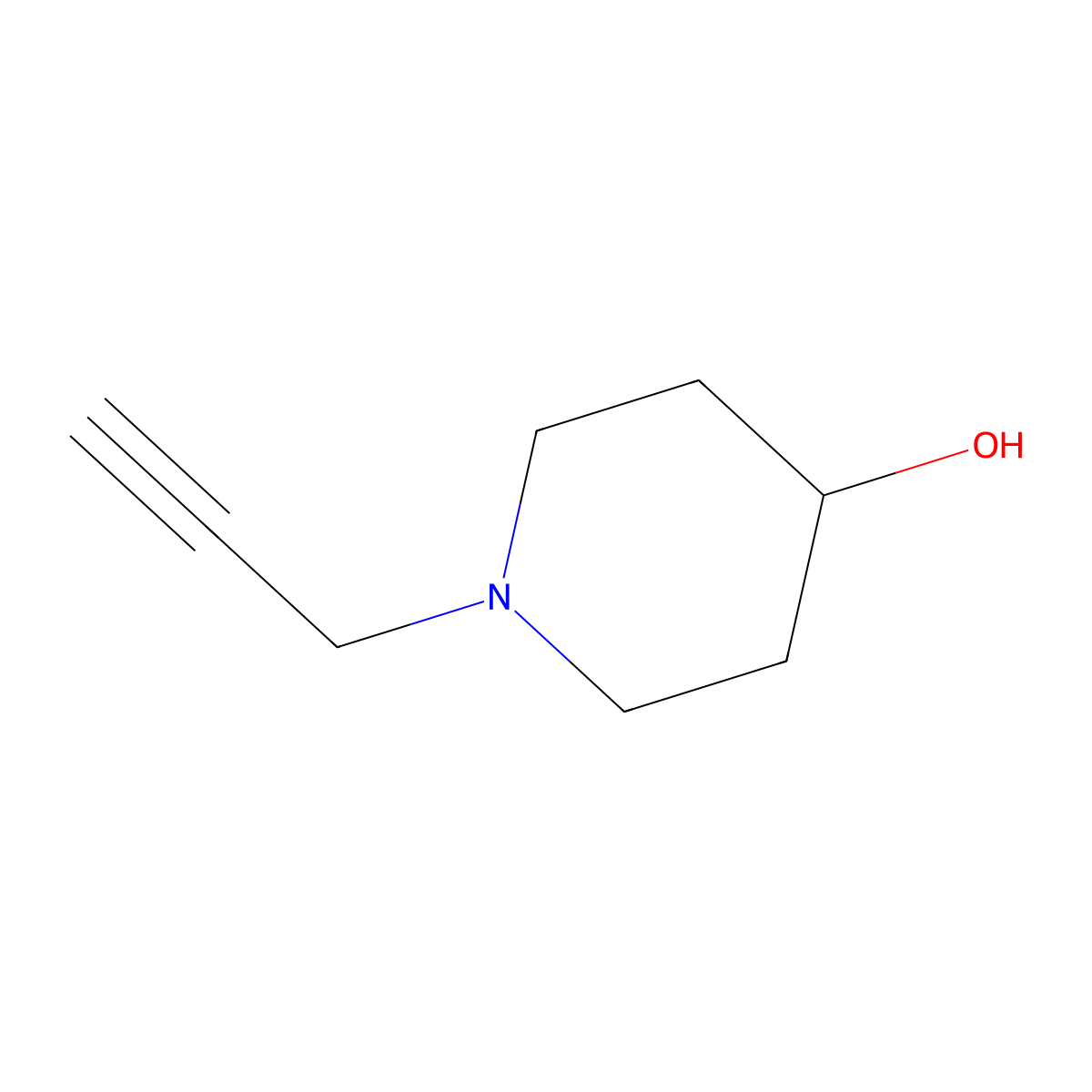 1-(Prop-2-yn-1-yl)piperidin-4-ol molecular structure, CAS 23003-05-6
