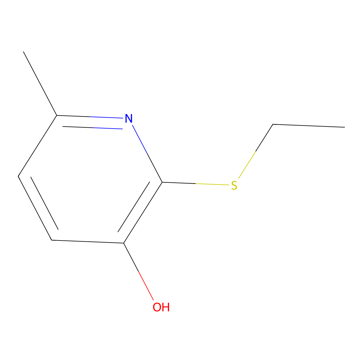 3-Pyridinol, 2-(ethylthio)-6-methyl- molecular structure, CAS 23003-26-1