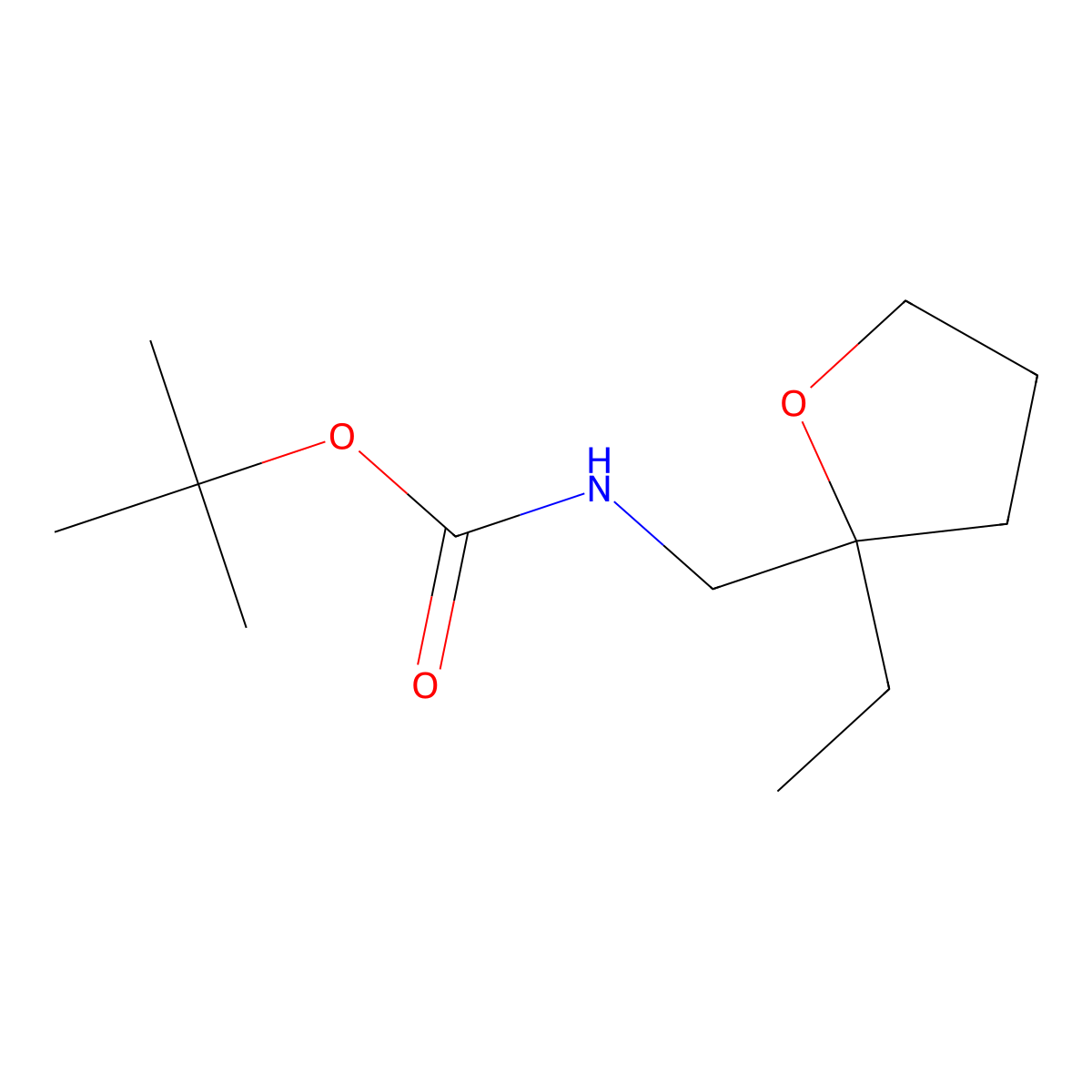 tert-butyl N-[(2-ethyloxolan-2-yl)methyl]carbamate molecular structure, CAS 2300307-13-3