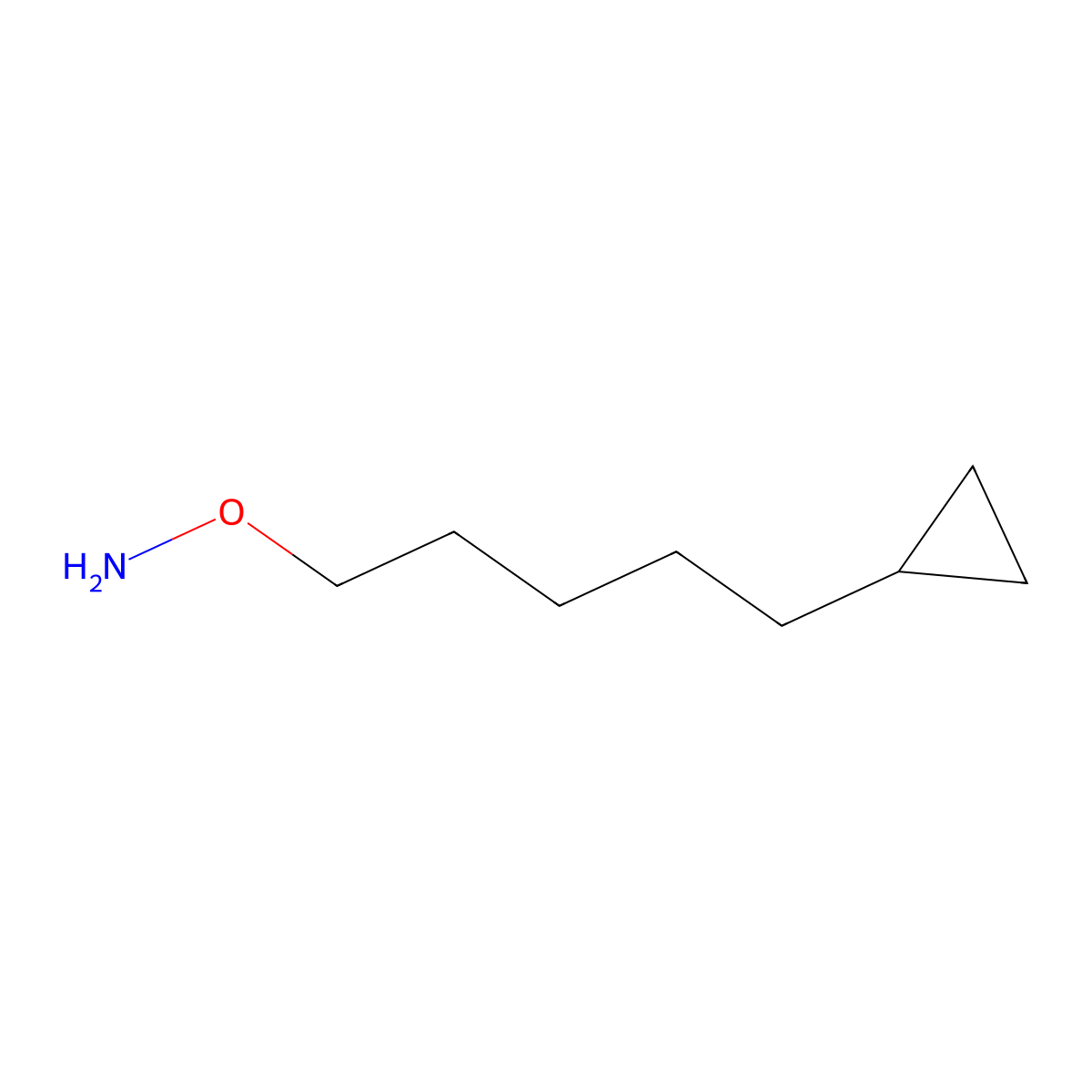 O-(5-cyclopropylpentyl)hydroxylamine molecular structure, CAS 2300420-96-4