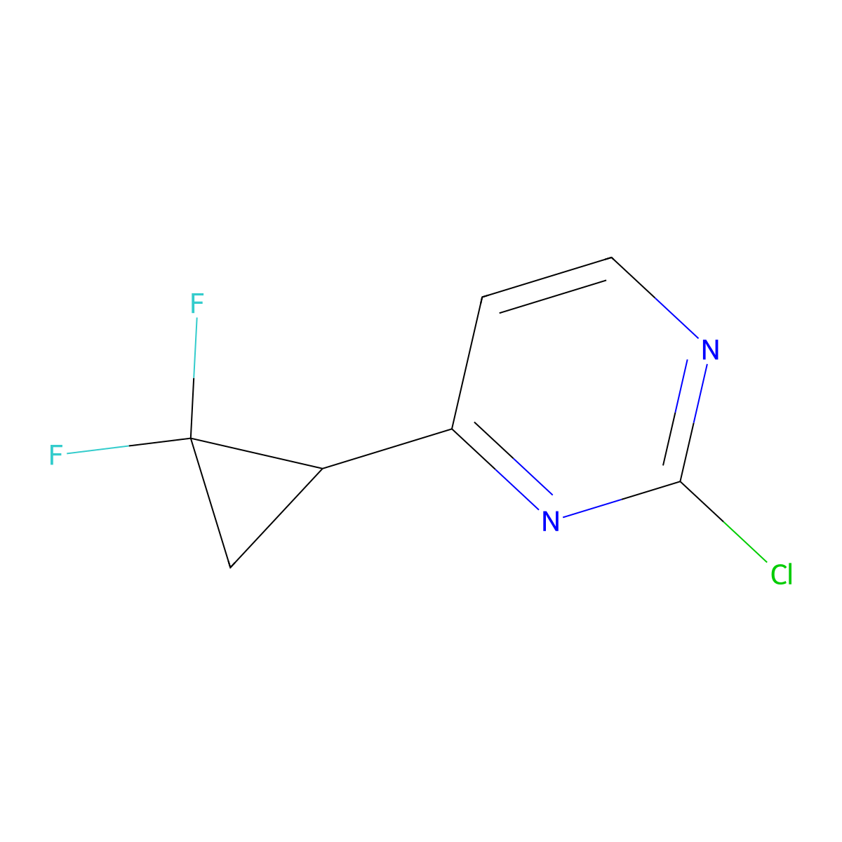 2-Chloro-4-(2,2-difluorocyclopropyl)pyrimidine molecular structure, CAS 2300470-16-8