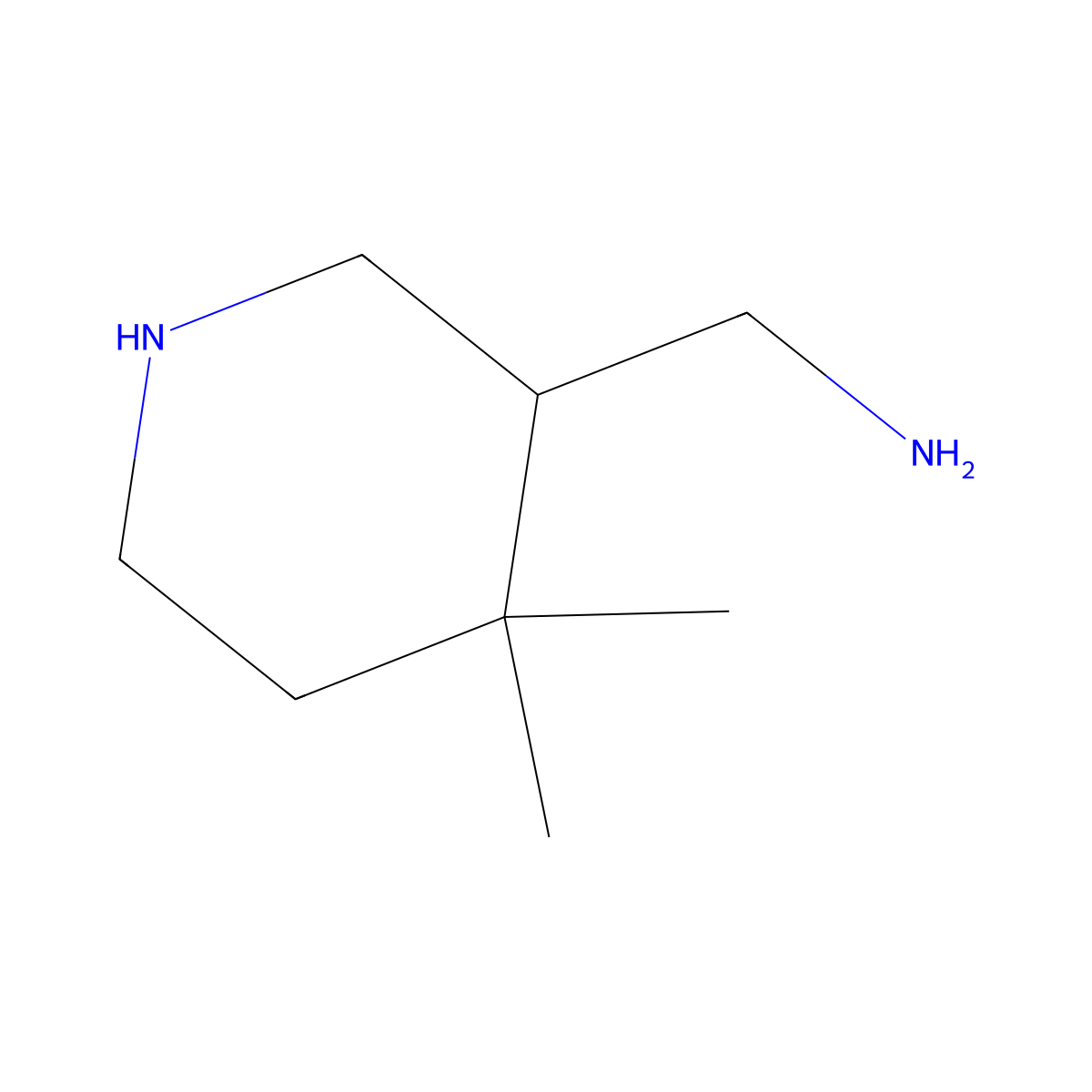 (4,4-Dimethylpiperidin-3-yl)methanamine molecular structure, CAS 2300489-70-5