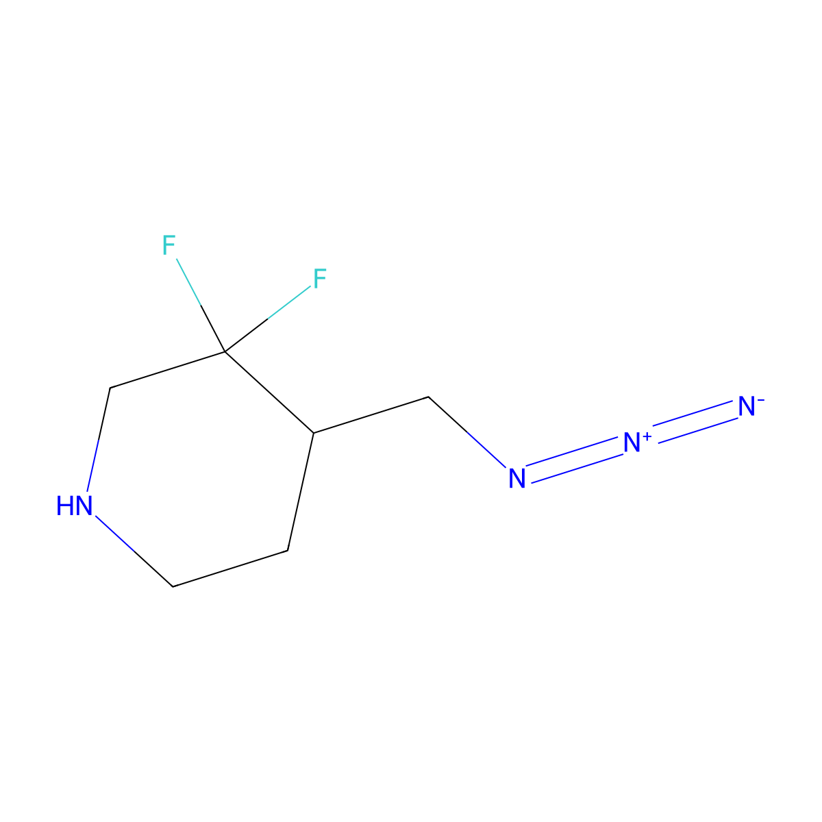 4-(Azidomethyl)-3,3-difluoropiperidine molecular structure, CAS 2300542-11-2