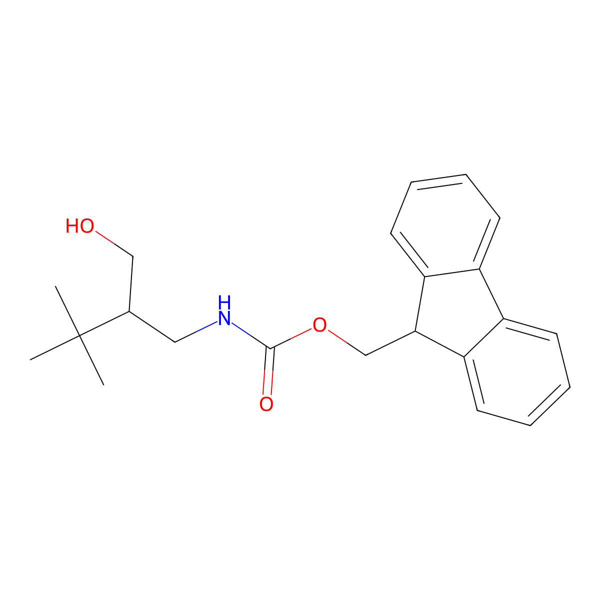 (9H-fluoren-9-yl)methyl N-(2-tert-butyl-3-hydroxypropyl)carbamate molecular structure, CAS 2300543-71-7
