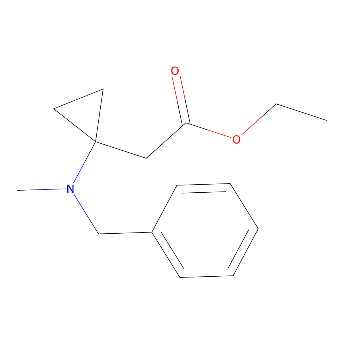 Ethyl 2-[1-[benzyl(methyl)amino]cyclopropyl]acetate molecular structure, CAS 2300545-51-9