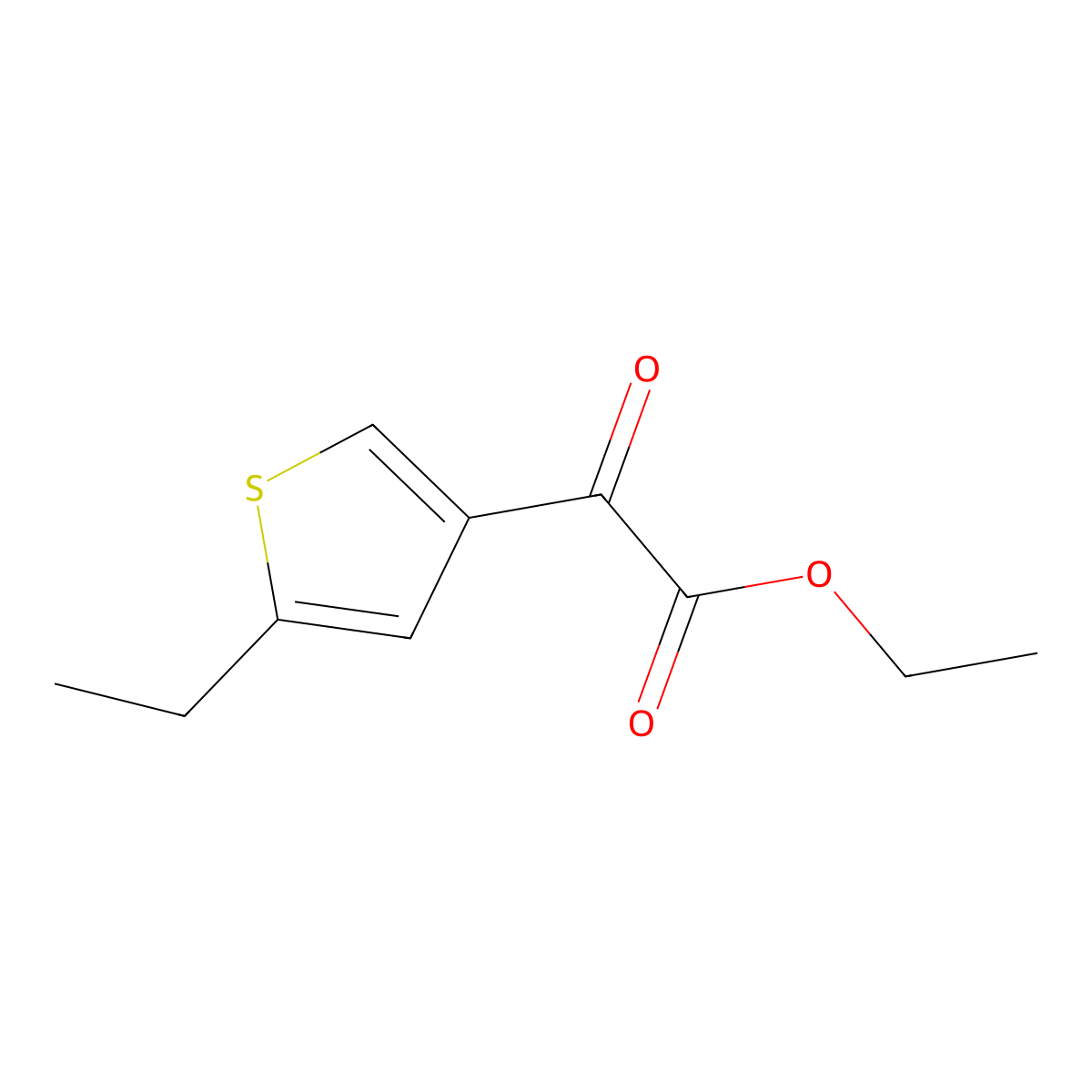 Ethyl 5-ethyl-alpha-oxo-3-thiopheneacetate molecular structure, CAS 2300557-18-8