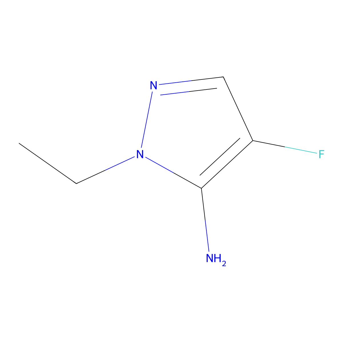 1-ethyl-4-fluoro-1H-pyrazol-5-amine molecular structure, CAS 2300578-05-4