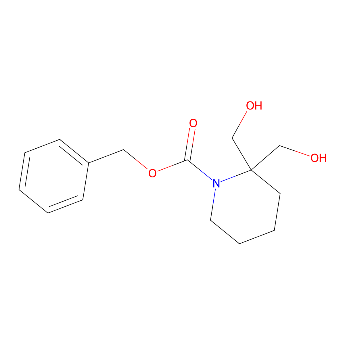 Benzyl 2,2-bis(hydroxymethyl)piperidine-1-carboxylate molecular structure, CAS 2300597-91-3