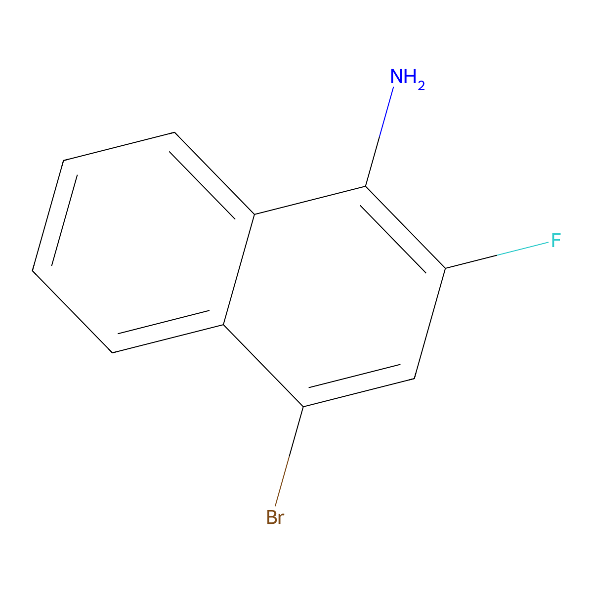 4-Bromo-2-fluoronaphthalen-1-amine molecular structure, CAS 2300612-45-5