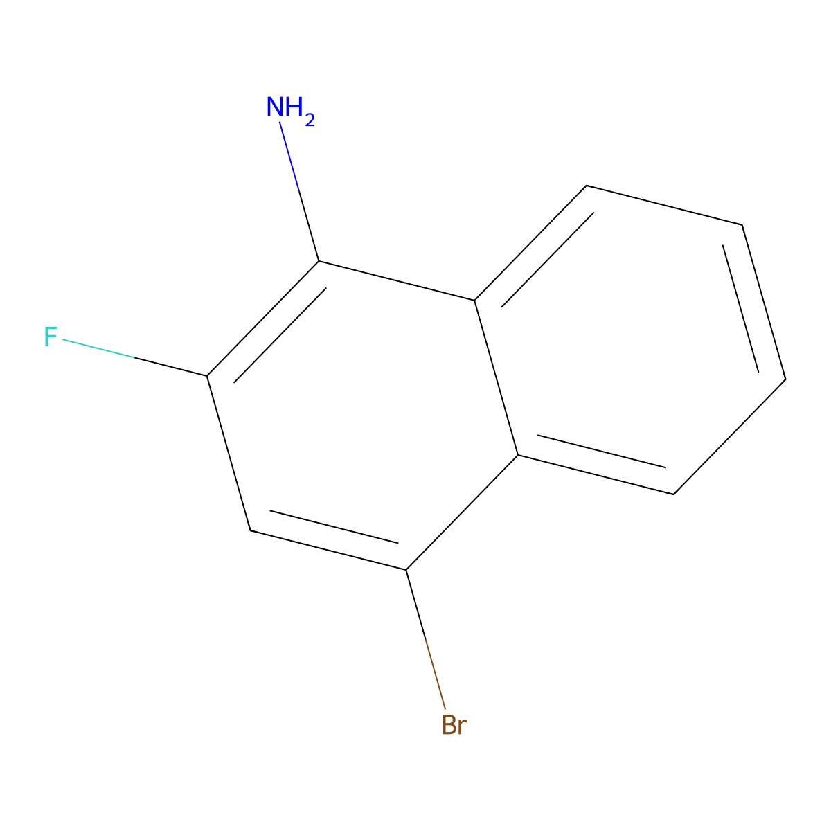 4-Bromo-2-fluoronaphthalen-1-amine molecular structure, CAS 2300612-45-5