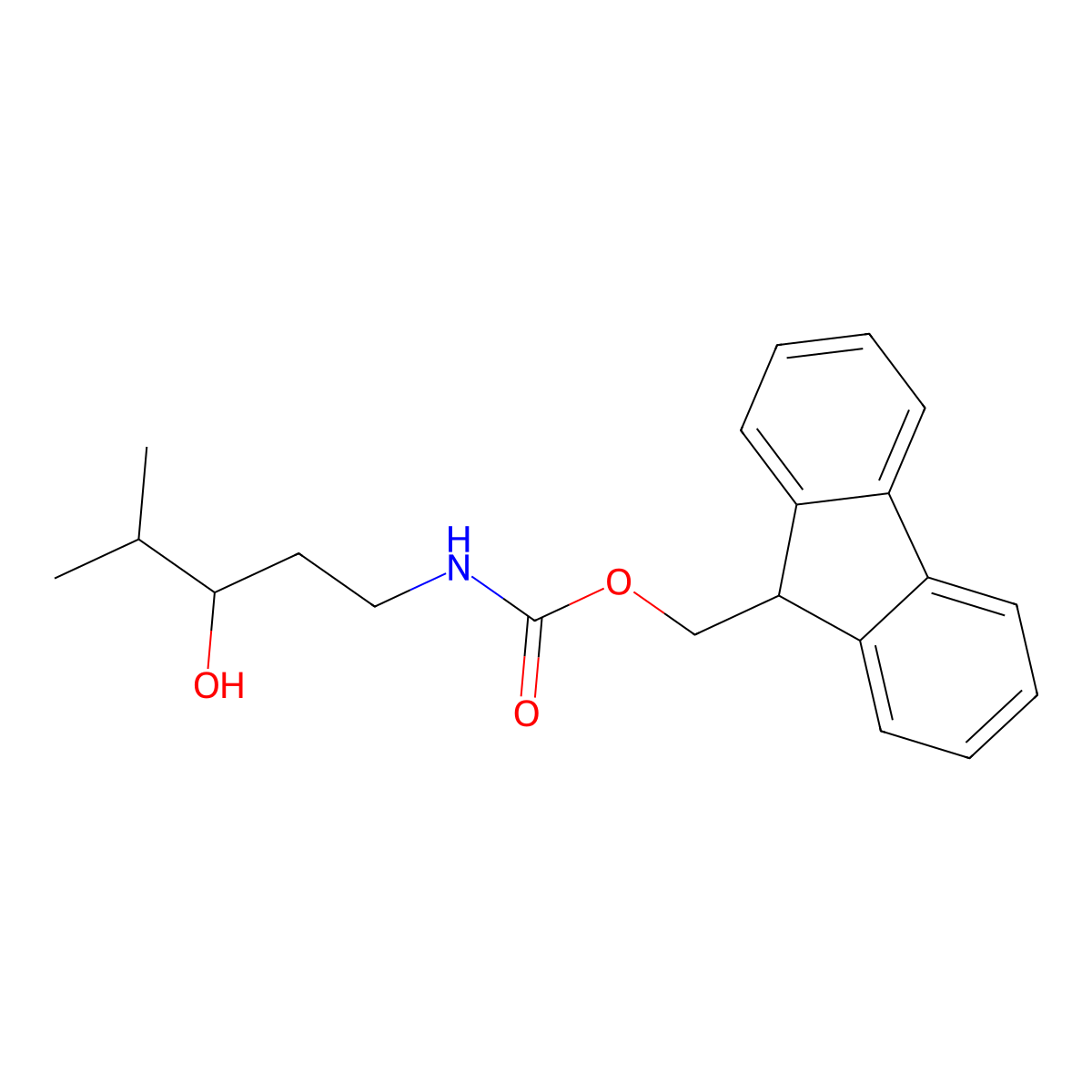 (9H-fluoren-9-yl)methyl N-(3-hydroxy-4-methylpentyl)carbamate molecular structure, CAS 2300712-03-0