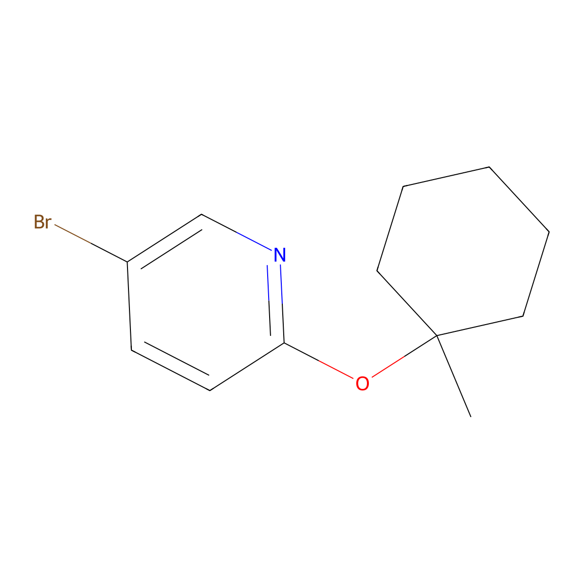 5-Bromo-2-[(1-methylcyclohexyl)oxy]pyridine molecular structure, CAS 2300718-92-5