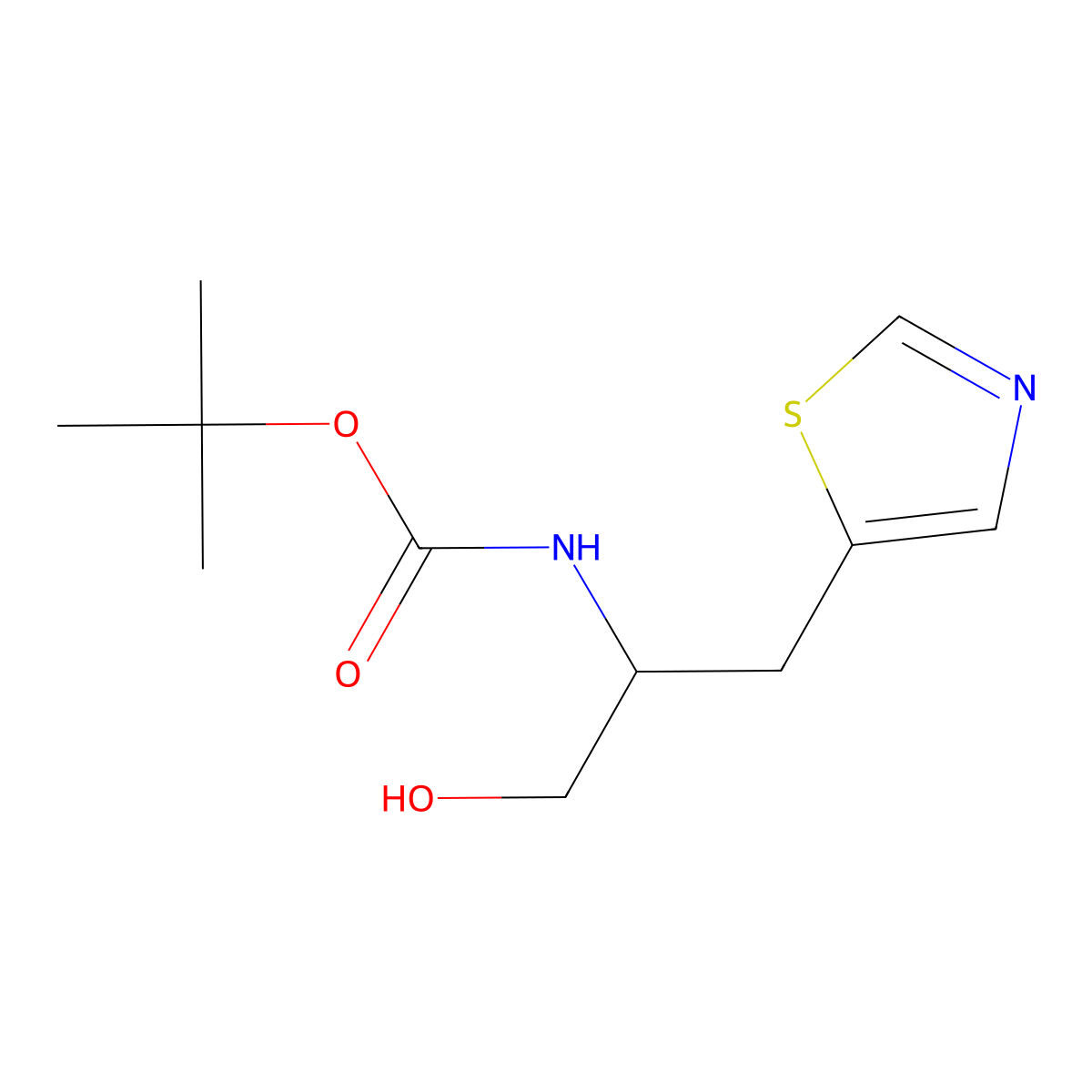 tert-butyl N-[1-hydroxy-3-(1,3-thiazol-5-yl)propan-2-yl]carbamate molecular structure, CAS 2300781-72-8