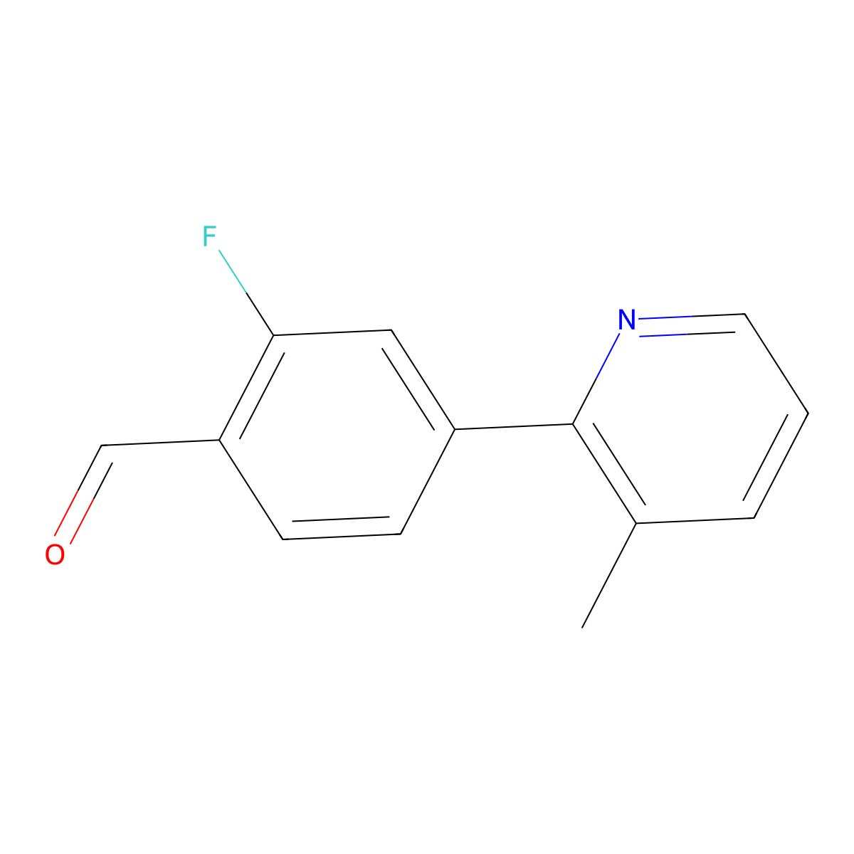 2-Fluoro-4-(3-methylpyridin-2-yl)benzaldehyde molecular structure, CAS 2300786-17-6