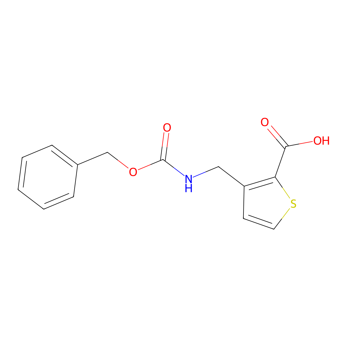 3-({[(Benzyloxy)carbonyl]amino}methyl)thiophene-2-carboxylic acid molecular structure, CAS 2300840-53-1