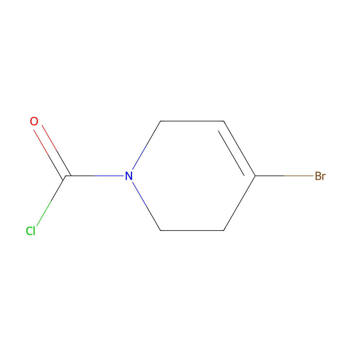 4-Bromo-1,2,3,6-tetrahydropyridine-1-carbonyl chloride molecular structure, CAS 2300863-88-9