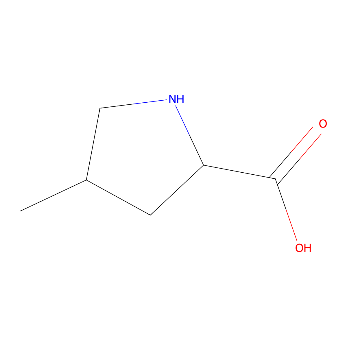 (4R)-4-Methyl-L-proline molecular structure, CAS 23009-50-9