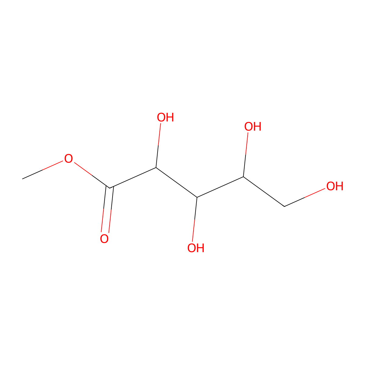 Methyl arabinonate molecular structure, CAS 23009-76-9