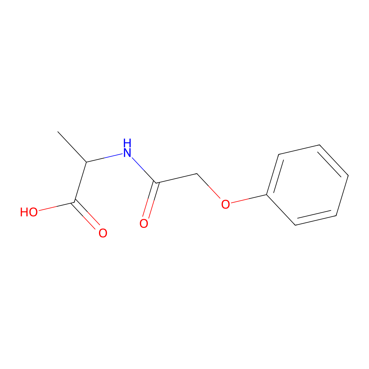 2-(2-Phenoxyacetamido)propanoic acid molecular structure, CAS 23009-97-4