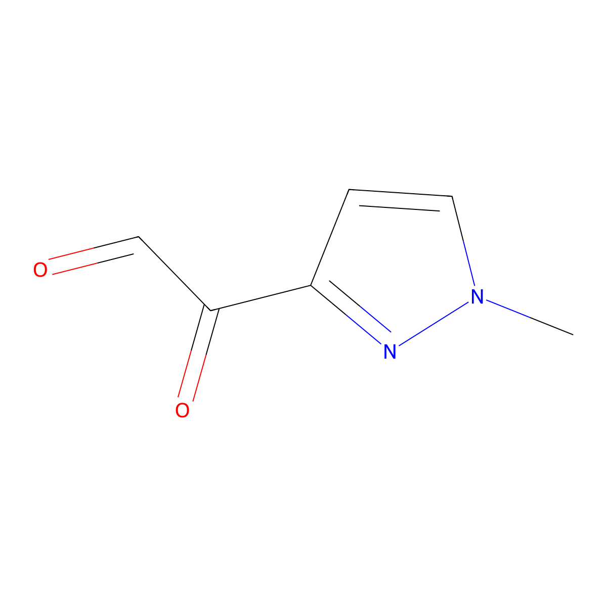 2-(1-methyl-1H-pyrazol-3-yl)-2-oxoacetaldehyde molecular structure, CAS 2300910-41-0