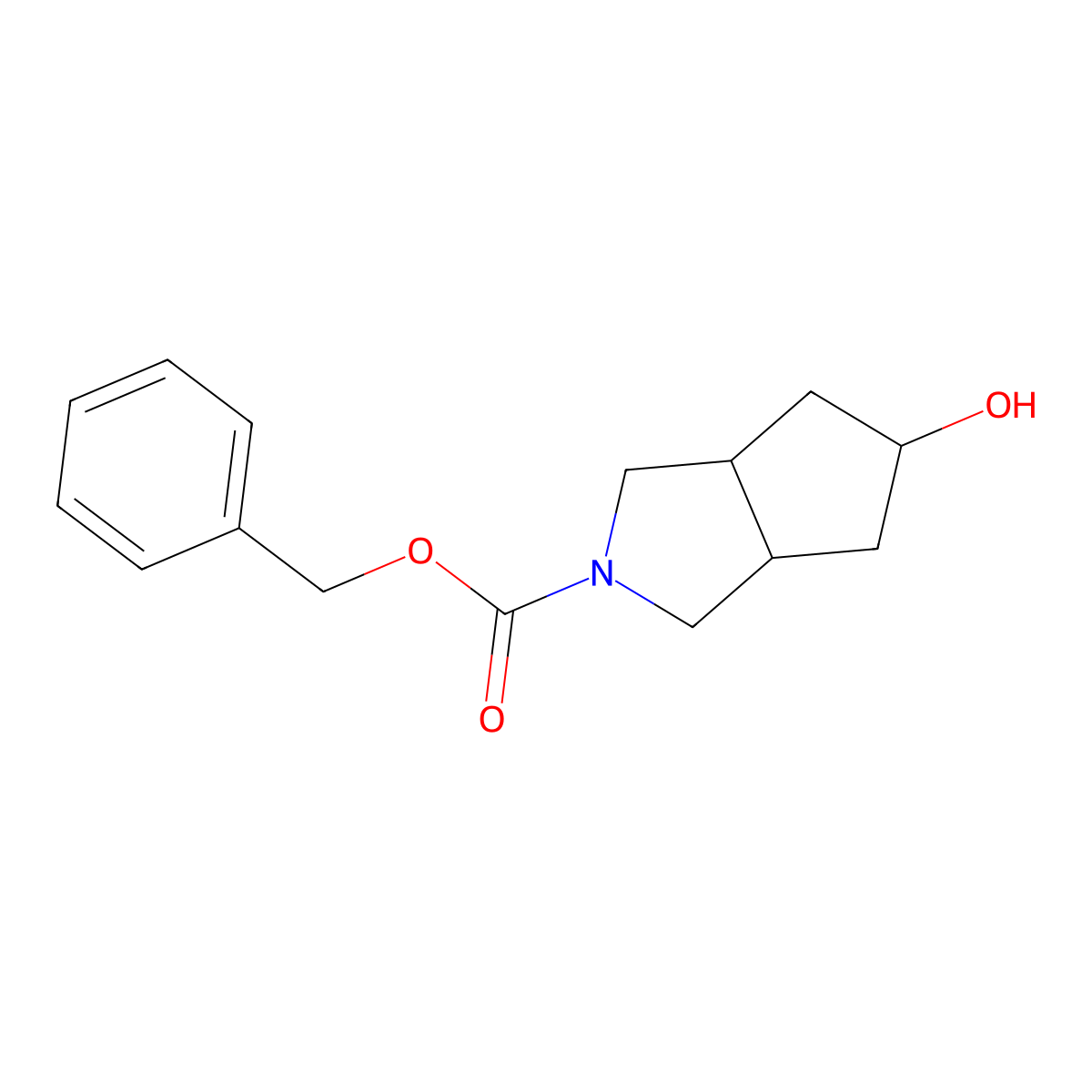 Benzyl 5-hydroxy-octahydrocyclopenta[c]pyrrole-2-carboxylate molecular structure, CAS 2300929-14-8