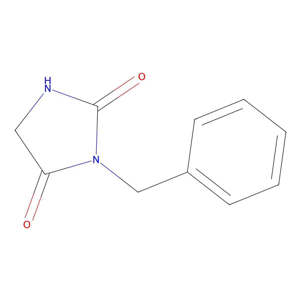 2,4-Imidazolidinedione, 3-(phenylmethyl)- molecular structure, CAS 2301-40-8