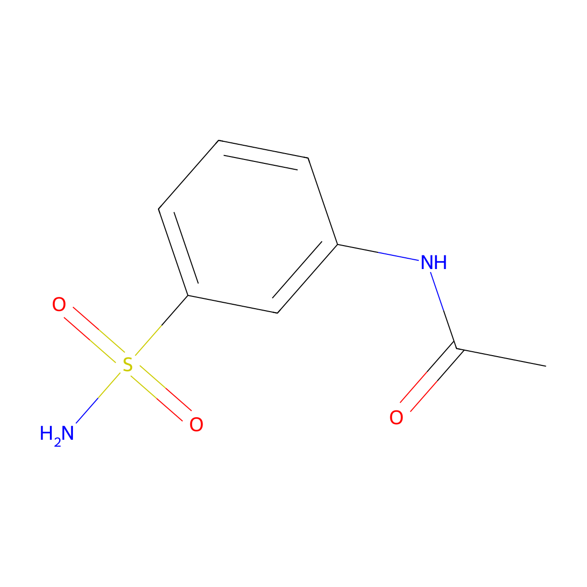 N-(3-sulfamoylphenyl)acetamide molecular structure, CAS 23010-42-6