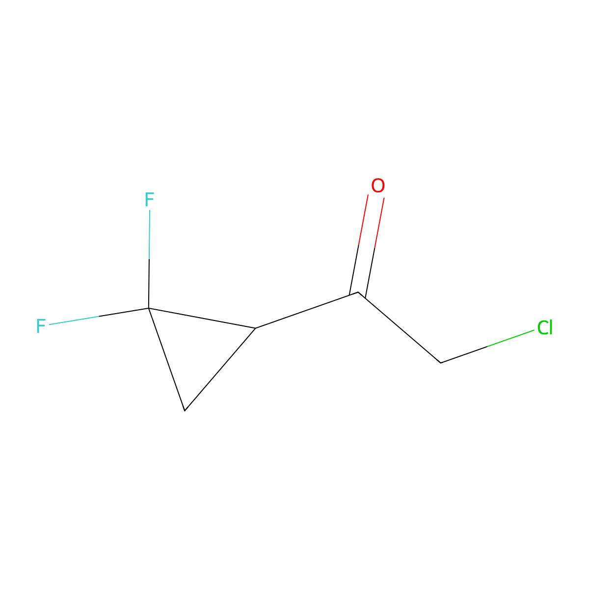 2-Chloro-1-(2,2-difluorocyclopropyl)ethan-1-one molecular structure, CAS 2301036-57-5