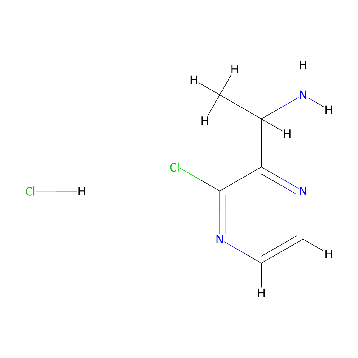 1-(3-Chloropyrazin-2-yl)ethanamine;hydrochloride molecular structure, CAS 2301045-38-3