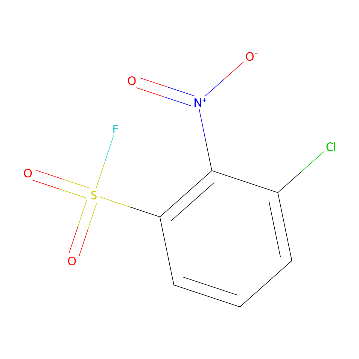 3-Chloro-2-nitrobenzene-1-sulfonyl fluoride molecular structure, CAS 2301055-15-0