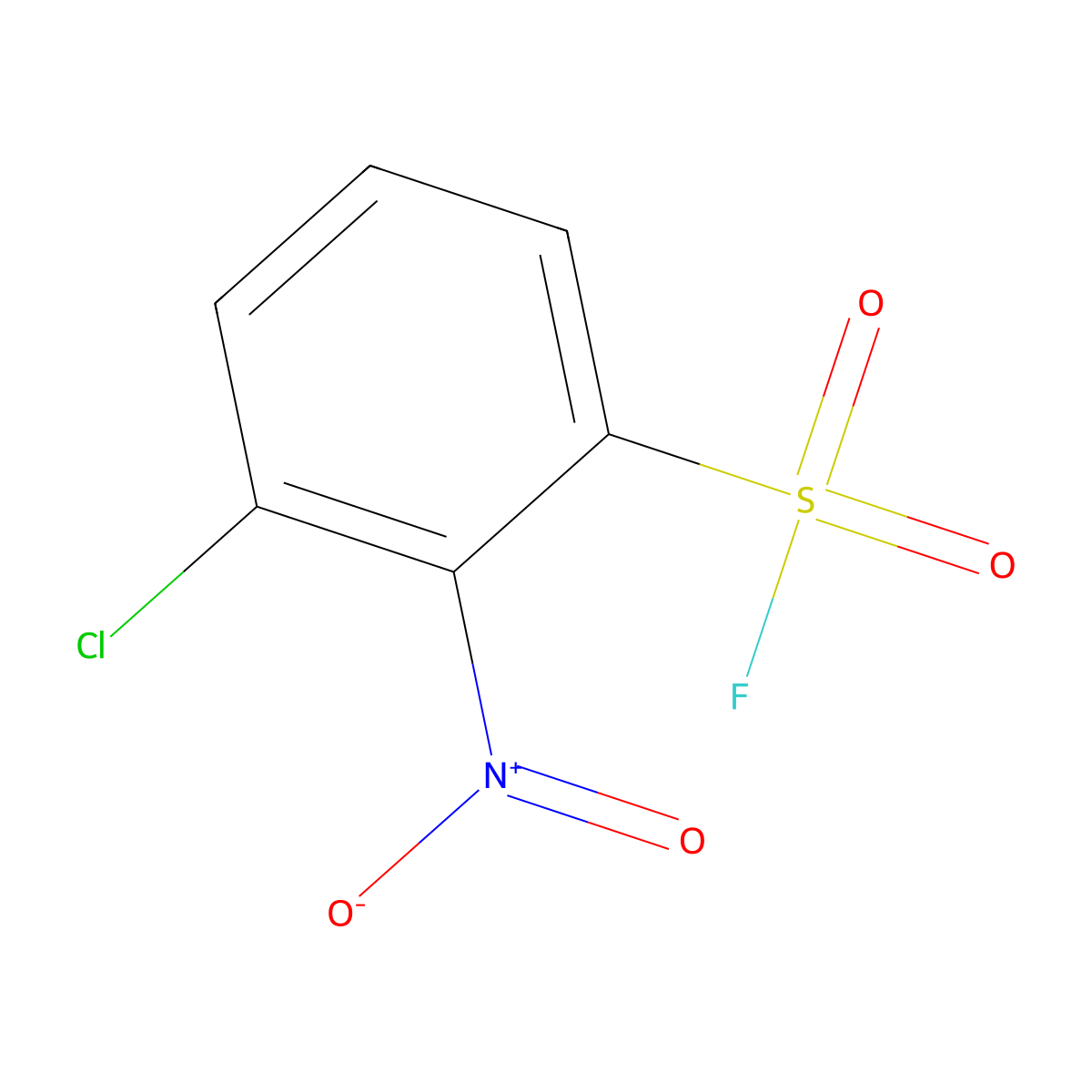3-Chloro-2-nitrobenzene-1-sulfonyl fluoride molecular structure, CAS 2301055-15-0
