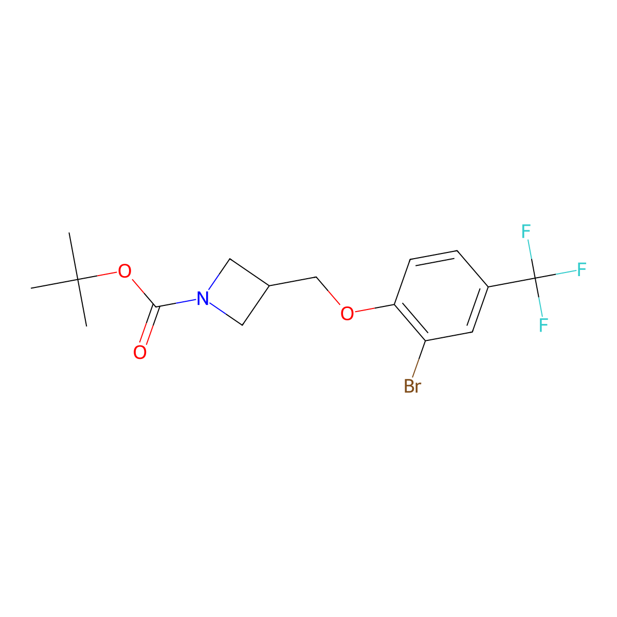 3-(2-Bromo-4-trifluoromethyl-phenoxymethyl)-azetidine-1-carboxylic acid tert-butyl ester molecular structure, CAS 2301067-03-6