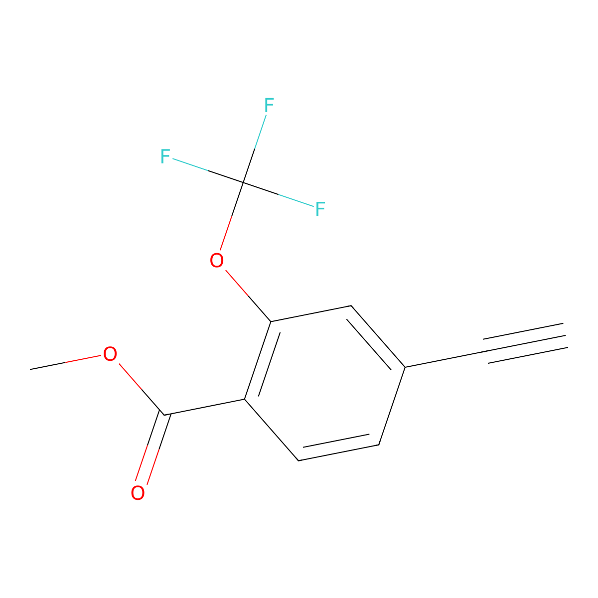 4-Ethynyl-2-trifluoromethoxy-benzoic acid methyl ester molecular structure, CAS 2301068-52-8