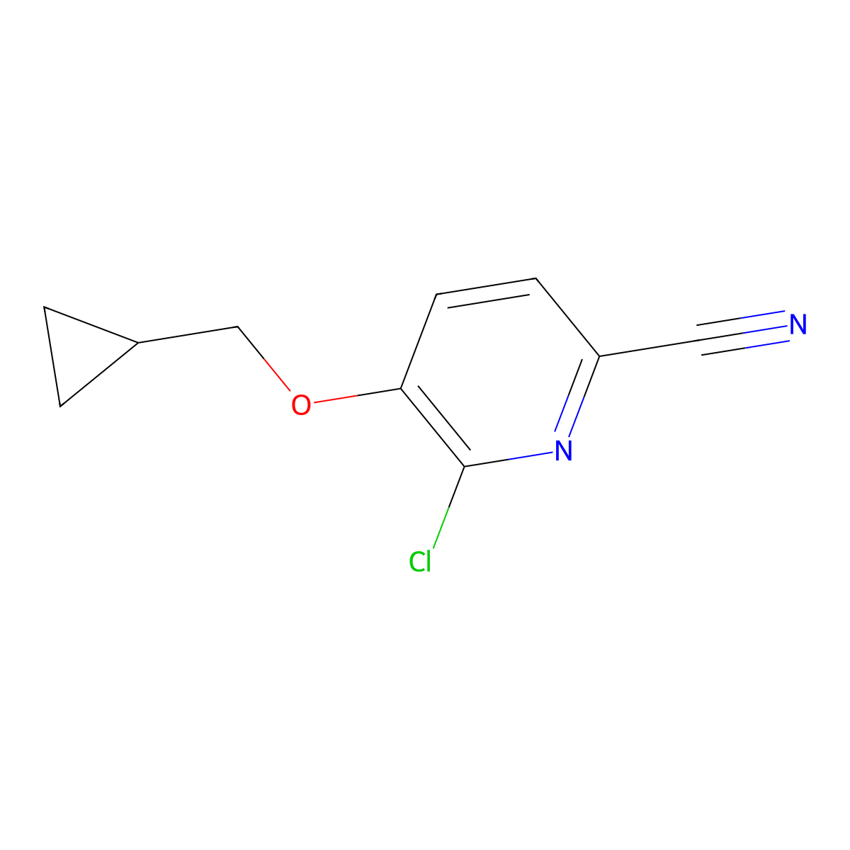 6-Chloro-5-cyclopropylmethoxy-pyridine-2-carbonitrile molecular structure, CAS 2301068-63-1