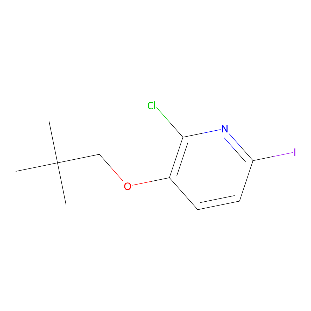 2-Chloro-3-(2,2-dimethyl-propoxy)-6-iodo-pyridine molecular structure, CAS 2301069-01-0