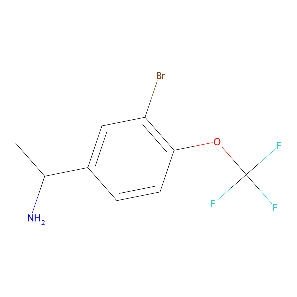 1-(3-Bromo-4-trifluoromethoxy-phenyl)-ethylamine molecular structure, CAS 2301069-07-6