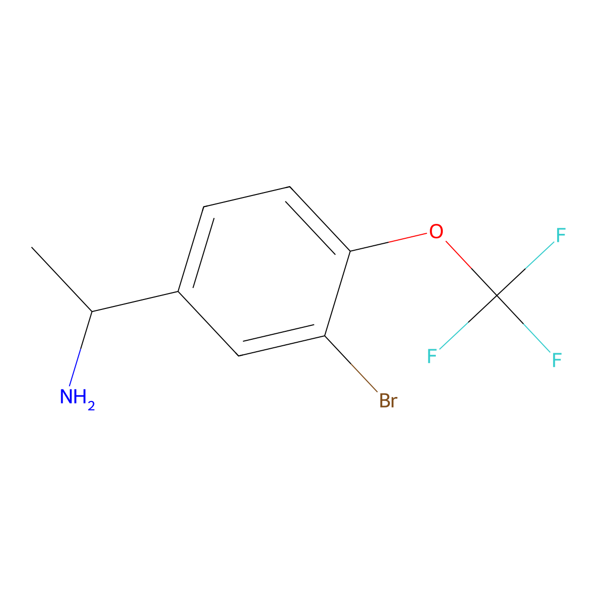 1-(3-Bromo-4-trifluoromethoxy-phenyl)-ethylamine molecular structure, CAS 2301069-07-6
