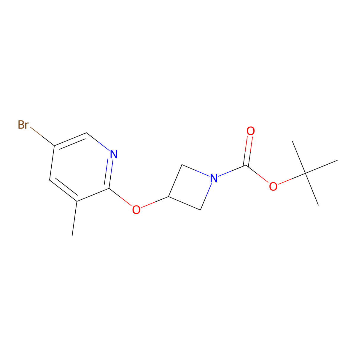3-(5-Bromo-3-methyl-pyridin-2-yloxy)-azetidine-1-carboxylic acid tert-butyl ester molecular structure, CAS 2301069-21-4