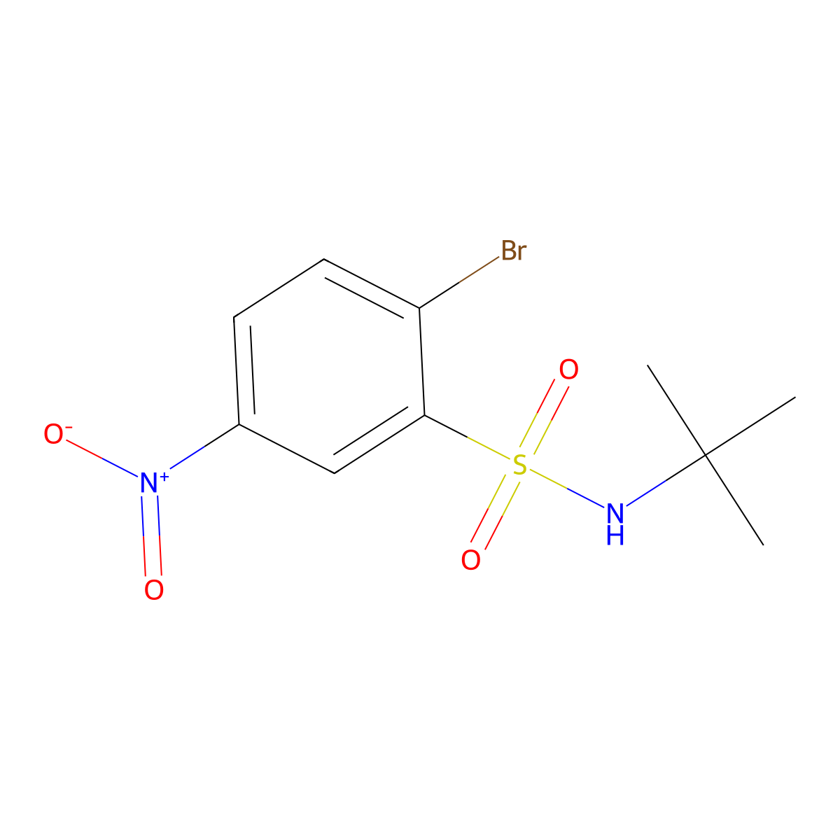 2-bromo-N-(tert-butyl)-5-nitrobenzenesulfonamide molecular structure, CAS 2301086-30-4