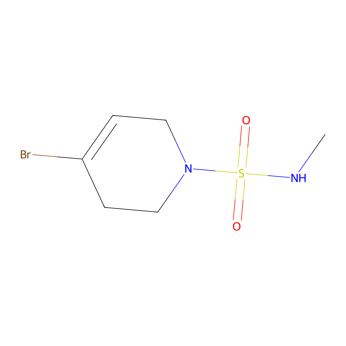 4-bromo-N-methyl-1,2,3,6-tetrahydropyridine-1-sulfonamide molecular structure, CAS 2301097-30-1