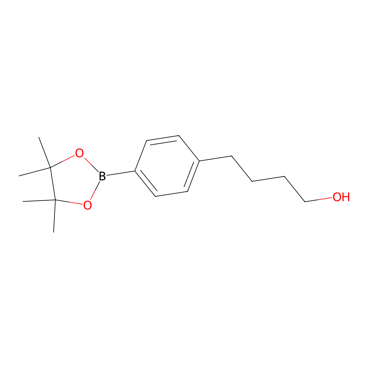 4-[4-(4,4,5,5-Tetramethyl-[1,3,2]dioxaborolan-2-yl)-phenyl]-butan-1-ol molecular structure, CAS 2301101-60-8