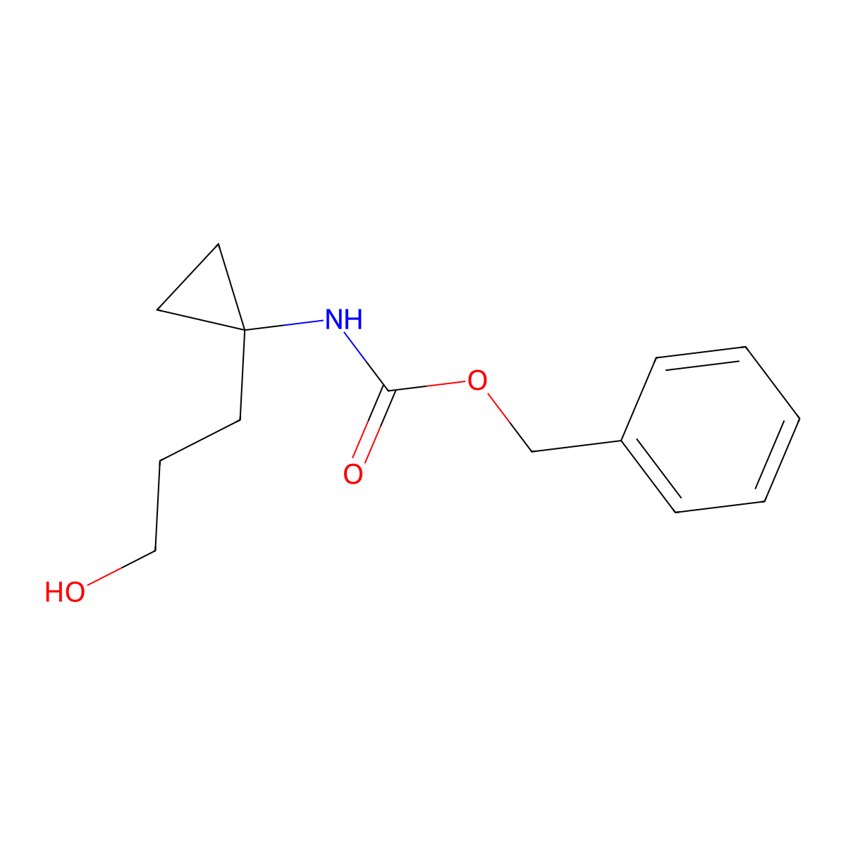 benzyl N-[1-(3-hydroxypropyl)cyclopropyl]carbamate molecular structure, CAS 2301117-63-3