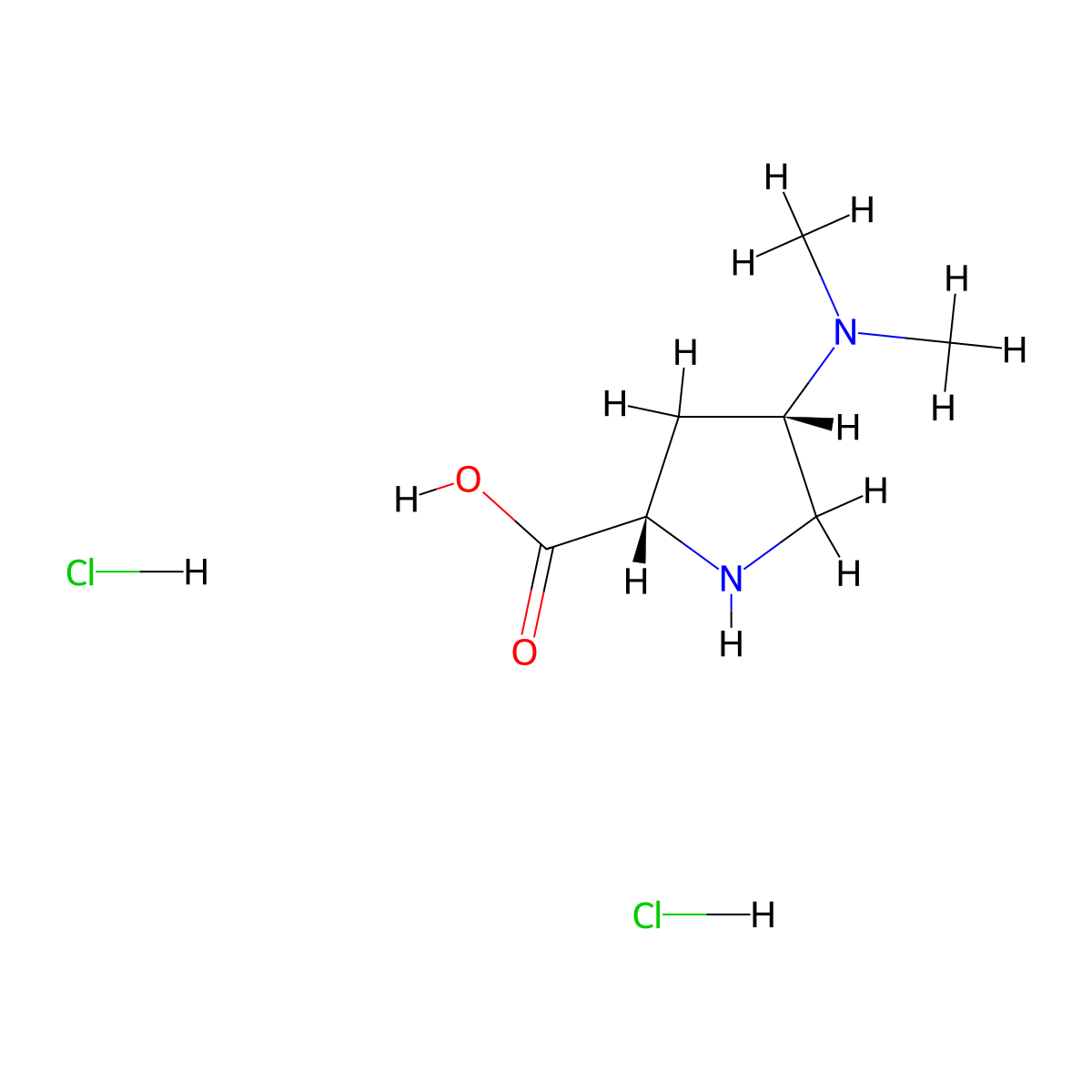(4S)-4-(Dimethylamino)-L-proline dihydrochloride molecular structure, CAS 2301169-12-8