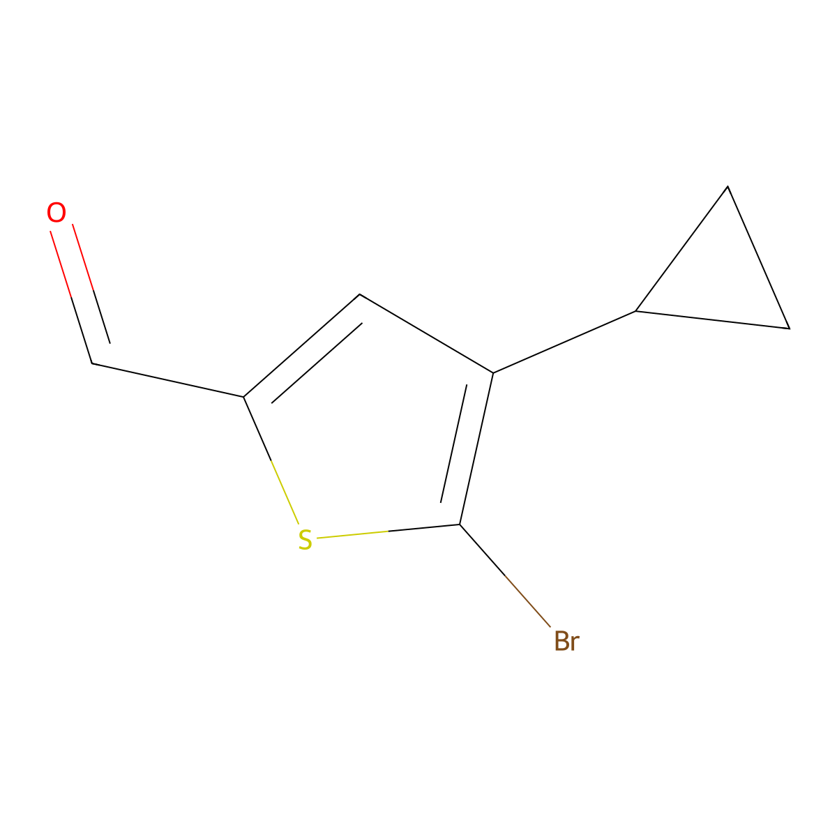 5-Bromo-4-(cyclopropyl)thiophene-2-carboxaldehyde molecular structure, CAS 2301169-82-2