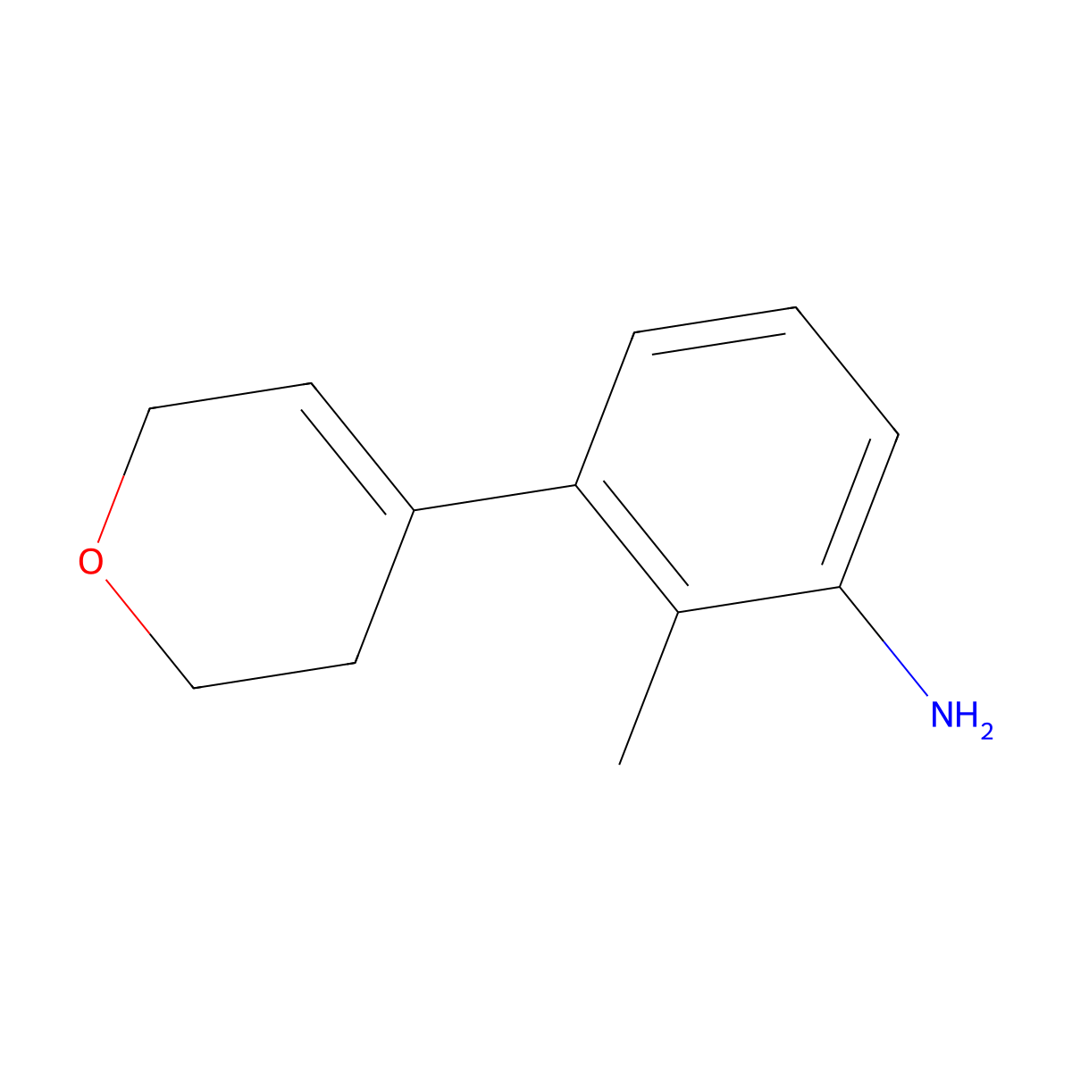 3-(3,6-dihydro-2H-pyran-4-yl)-2-methylaniline molecular structure, CAS 2301186-91-2