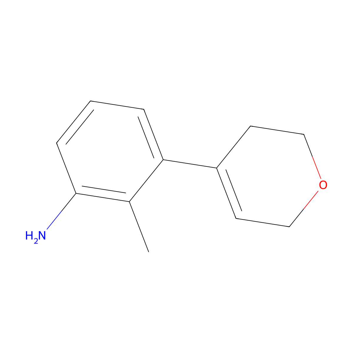 3-(3,6-dihydro-2H-pyran-4-yl)-2-methylaniline molecular structure, CAS 2301186-91-2