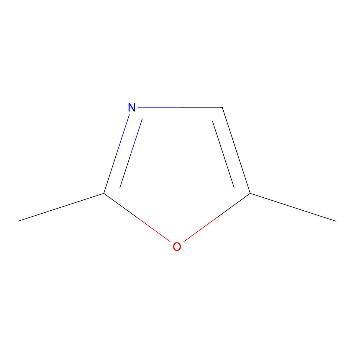 2,5-Dimethyloxazole molecular structure, CAS 23012-11-5