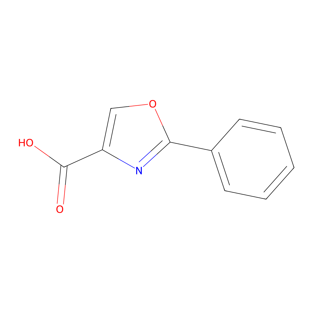 2-Phenyl-oxazole-4-carboxylic acid molecular structure, CAS 23012-16-0